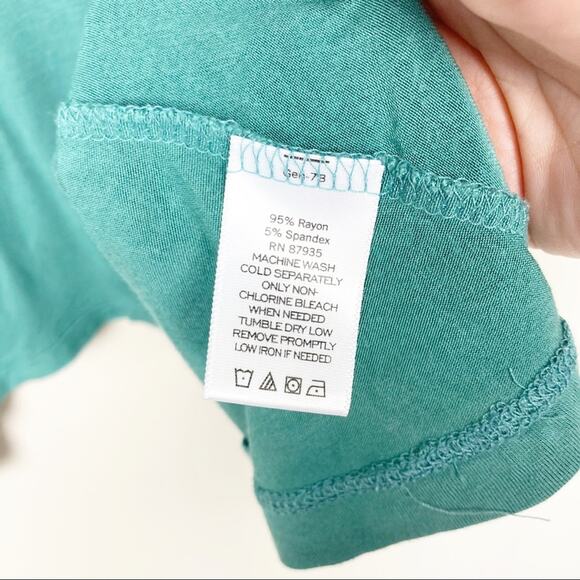 LOGO Lori Goldstein Green 3/4 Tunic Pocket Shirt Sz S - Picture 5 of 6